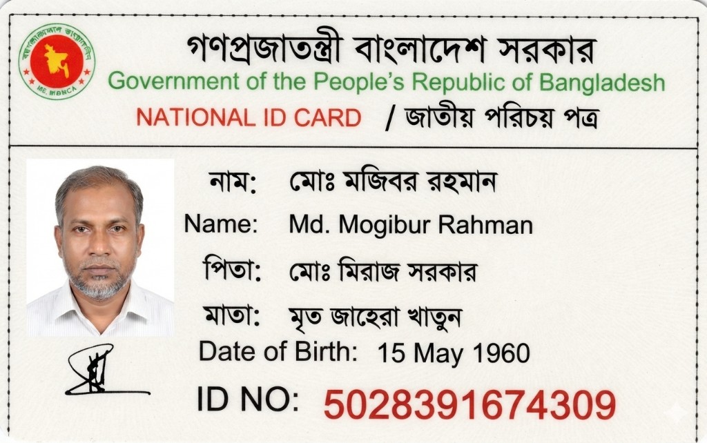 অ্যাডমিন জাতীয় পরিচয় পত্র 1