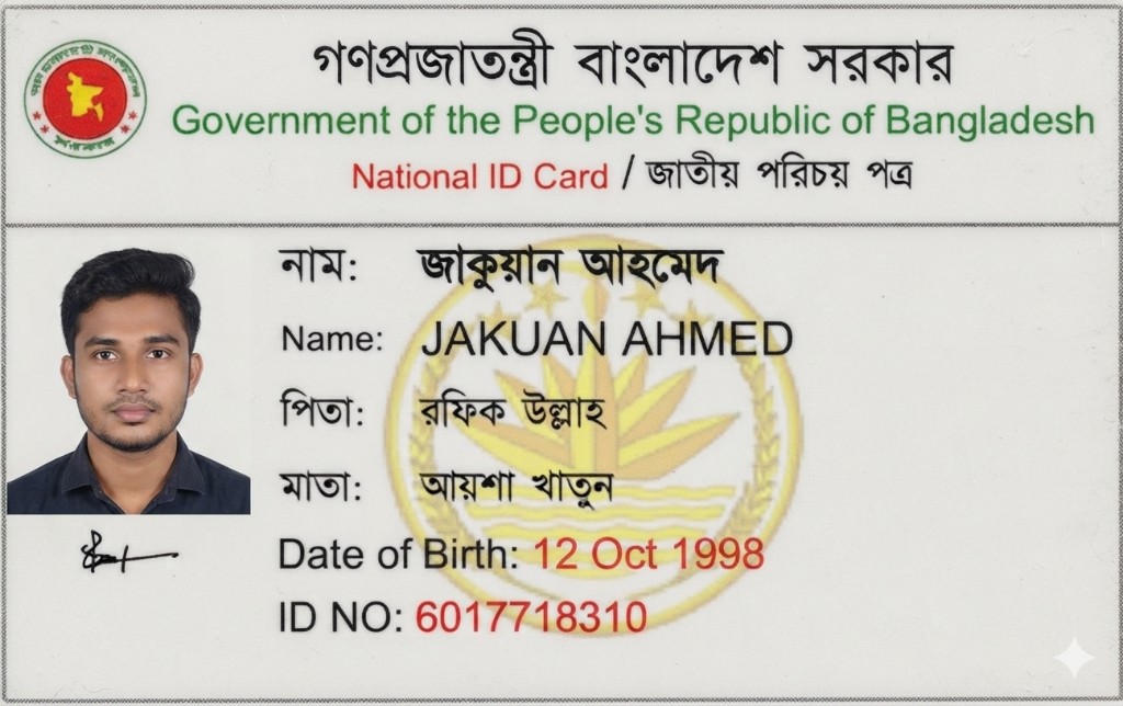 অ্যাডমিন জাতীয় পরিচয় পত্র 4